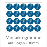 M018 "Auffanggurt benutzen" 30 mm Durchmesser á 10 Stück